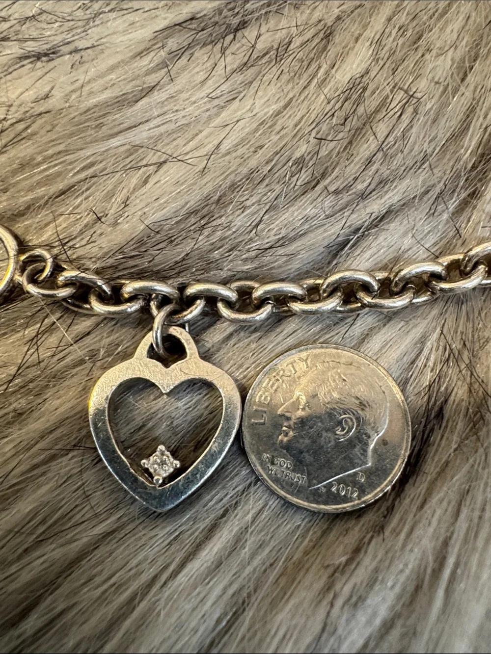 Silver Heart Toggle Charm Bracelet